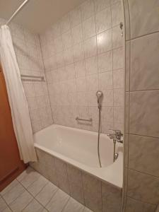 e bagno con vasca e doccia. di Schönblick 36 a Schöfweg