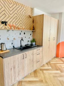 Kuchnia lub aneks kuchenny w obiekcie "Ku Słońcu" -Pokoje& Apartamenty - Jastrzębia Góra