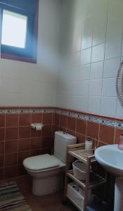 a bathroom with a toilet and a sink at Casa Ribadil in Crecíente