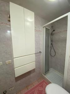a bathroom with a shower and a toilet at Casa Maria in Portoferraio +15 photos