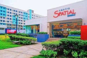 un negozio di fronte a un hotel santaatal di 2- bedroom condo in Davao a Davao