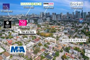 an aerial view of the city of melbourne with buildings at Elegant Brickell Miami Apartment in Miami