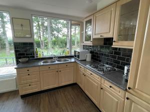 Kuchyň nebo kuchyňský kout v ubytování Veel eigen en omheinde grond in dit luxe huisje! + 15 fotografií