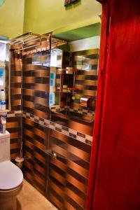 Bungoma的住宿－Greenstar suites，带淋浴和卫生间的浴室