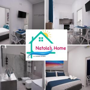 un collage de photos d'une chambre et d'une maison dans l'établissement Natola's Home, à Margherita di Savoia