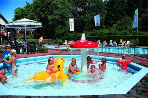 a group of children playing in a swimming pool at Glamping safaritent Procamp4all in Holten