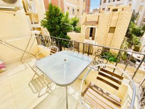 A balcony or terrace at Panda Grey with balcony Hurghada center