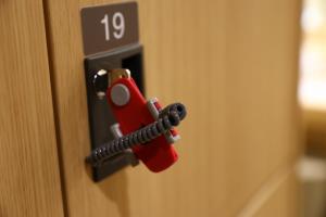 a door knob with a toy inside of it at Dormy Inn Express Fujisan Gotemba in Gotemba