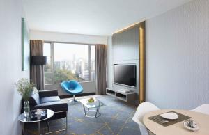 A television and/or entertainment centre at The Cityview - Chinese YMCA of Hong Kong
