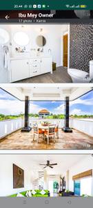 a collage of two photos of a kitchen and a house at Zsa Zsa Bali Five-Bedroom Villa with Private Pool Pool in Ungasan