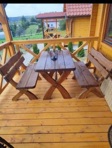 Balkón alebo terasa v ubytovaní Domki z bali u Ireny Mazury