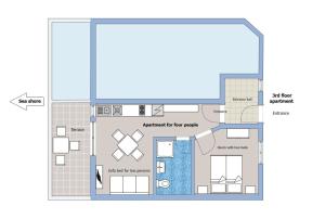 Půdorys ubytování Rose - Apartmani Janovic