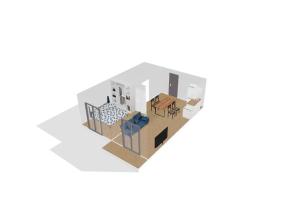 Plan piętra w obiekcie Bright flat near Disneyland with private parking