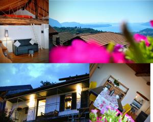 a collage of three pictures of a house at Lilli Lago in Verbania
