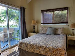 Una cama o camas en una habitación de The Cottage at Villa Indigo
