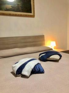 2 almohadas en una cama en un dormitorio en Intero appartamento Milano, en Bollate
