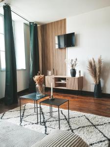TV a/nebo společenská místnost v ubytování Appartement vue sur château-fort 3 étoiles