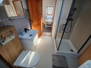 Kúpeľňa v ubytovaní Apartament na poddaszu