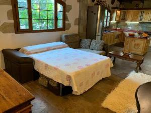 a kitchen with a large bed in a room at Villa Cantos del Grillo in Ingenio