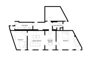 een zwart-witte plattegrond van een huis bij Luxurious, 2 min to Casino and Römertherme in Baden