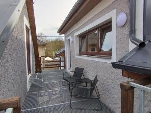 Balkón alebo terasa v ubytovaní Apartmány Svatá