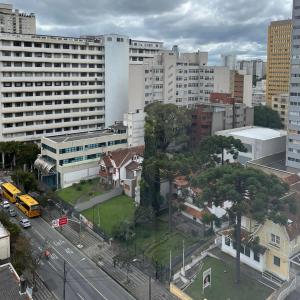 an aerial view of a city with buildings at Espaço Azul in Curitiba