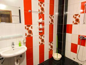 a bathroom with a sink and a toilet at Casa Beach in Ravda +32 photos