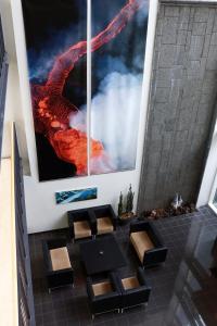 Uma área de estar em Hotel Selfoss