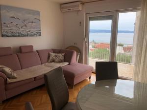 Posezení v ubytování Sea view apartment Manda