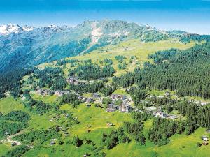 an aerial view of a village on a mountain at Studio Le Hameau D002 by Interhome in Les Collons +1 photo