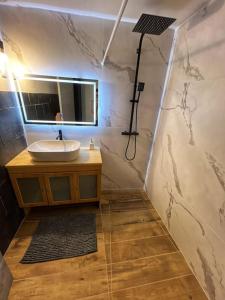 Koupelna v ubytování Blancs Vercors, appartement-gîte + 10 fotografií