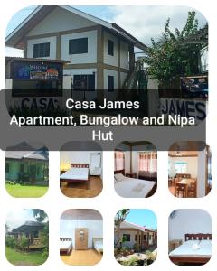un collage di foto di una casa di Casa James Apartment, Rooms , Pool and Restaurant a Siquijor