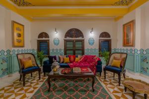 Area soggiorno di Mangalmayee Heritage Home - Boutique Homestay