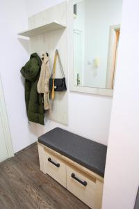 a bathroom with a sink and a mirror at SokoBlue in Soko Banja