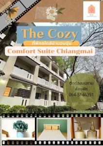 a collage of photos of the cozy comfort suite apartments at The Cozy Garden Chiangmai in Chiang Mai