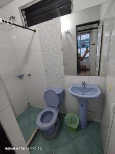 Koupelna v ubytování Hotel rubiales