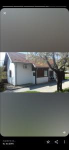 a white house with a tree in front of it at Ranch Farm Stay in Rakovica