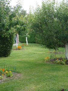 un jardín con árboles y flores en un patio en Maison Lous Amics en Orx
