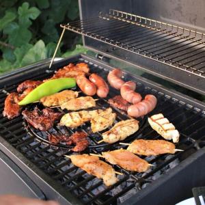 a grill with a bunch of food on it at Villa Délibáb in Badacsonytomaj