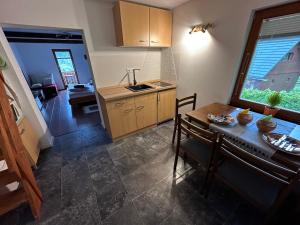 Kuchyň nebo kuchyňský kout v ubytování Apartma-BUOVC