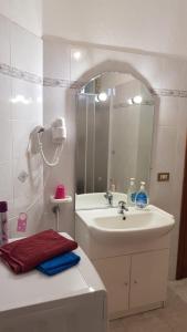 een badkamer met een wastafel en een spiegel bij Ursae Domus in Graniti