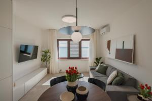 Televízia a/alebo spoločenská miestnosť v ubytovaní Apartman Baredine