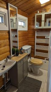 Koupelna v ubytování Snowdonia Log cabin