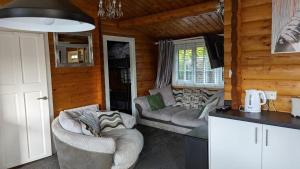 Posezení v ubytování Snowdonia Log cabin
