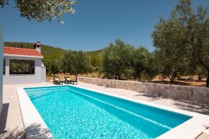 a swimming pool in the backyard of a house at House Potirna in Blato