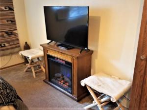 SQ Rose Bud 1 في سيكيم: غرفة معيشة مع تلفزيون ومدفأة