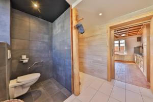 Locations des 3 sommets avec Sauna et Spa en Alsace tesisinde bir banyo