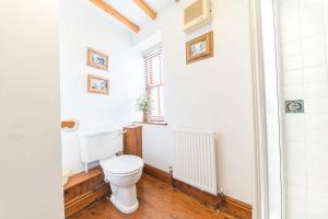 baño con aseo y ventana en Smithy Cottage en Hawkshead