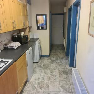 a kitchen with a washer and dryer at 2 Bedroom w/shower flat, ALL TO YOU, not shared in Brentford