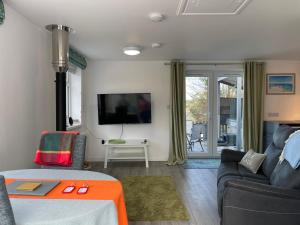 The View في بودمين: غرفة معيشة مع أريكة وتلفزيون